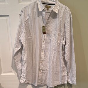 Sonoma Men's Light Gray Striped Button Down Shirt